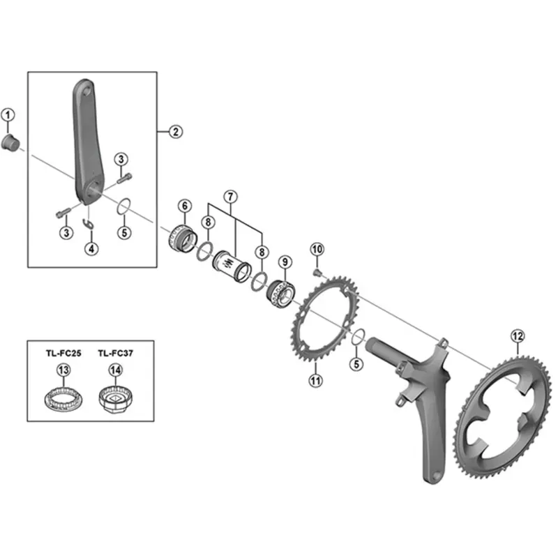 C/RING FCR7000 11spd Inner 34T-MS BK Black 34 teeth-1